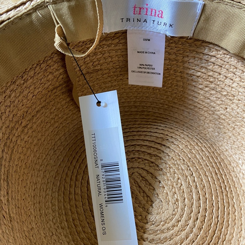 Oversized Straw Trina Turk Hat, Brand New - Picture 5 of 7